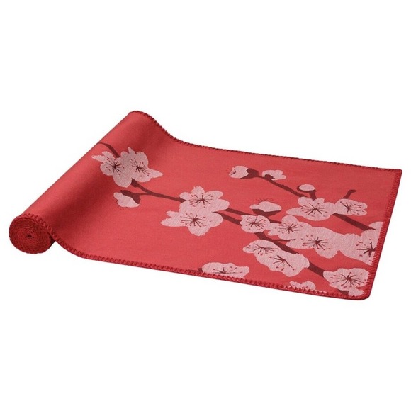 IKEA FÖSSTA FOSSTA Table Runner, Red‎ Floral Plum Blossoms (005.490.80) NEW - Picture 1 of 3